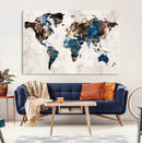 World Map Canvas Print – Framed Travel Map Wall Art for by MyGreatCanvas | Canvas Wall Art Prints | Photo Prints & Wall Decor