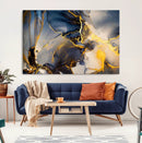 Large Abstract Wall Art Print -  Gold and Blue Abstract