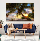 Tropical Island Sunset on the Beach Palms Wall Art Canvas by MyGreatCanvas | Canvas Wall Art Prints | Photo Prints & Wall Decor