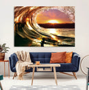 Golden Wave Sunset Triptych Canvas Art, Giclee Canvas Print by MyGreatCanvas | Canvas Wall Art Prints | Photo Prints & Wall Decor