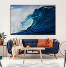 Ocean Wave at Sunset Canvas Art, Large Wall Print of Vibrant