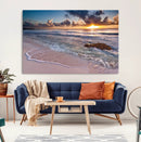 Sea Ocean Sunset Beach Wall Art Canvas Print