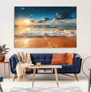 Golden Sunset Beach Triptych Canvas Art, Giclee Coastal Wall by MyGreatCanvas | Canvas Wall Art Prints | Photo Prints & Wall Decor