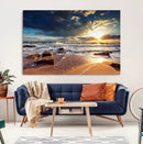 Golden Hour Beach Sunset Canvas Triptych, Ocean Waves and by MyGreatCanvas | Canvas Wall Art Prints | Photo Prints & Wall Decor