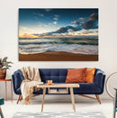 Ocean Beach Wall Art Canvas Print Sunset Artwork Print