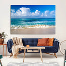 Tropical Beach 3-Panel Canvas Wall Art – Serene Ocean Waves