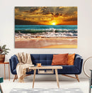 Golden Sunset Beach Canvas Wall Art – Triptych Seascape by MyGreatCanvas | Canvas Wall Art Prints | Photo Prints & Wall Decor