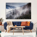 Beautiful Rising Fog in Winter Mountain Landscape- Framed