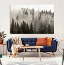 Foggy Mountain Wall Art | 3-Panel Foggy Forest and Mountain