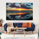 Beach Sunset Print - Stunning Ocean Canvas Artwork with