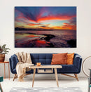 Glorious Sunset on The Beach Wall Art Canvas Print