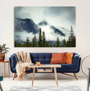 Mountain Mist Canvas Wall Art Print | 3-Panel Foggy Forest
