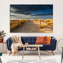 Ocean Beach Dark Clouds Wall Art Canvas Print