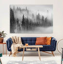 Foggy Misty Forest Canvas Wall Art – Black and White by MyGreatCanvas | Canvas Wall Art Prints | Photo Prints & Wall Decor
