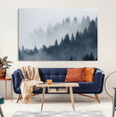 Foggy Pine Forest Wall Art Canvas Print