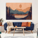 Modern Boho Sunset Canvas Print, Mountain Landscape Triptych