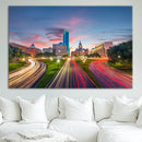 Dallas City Lights Large Wall Art Dallas Cityscape Canvas