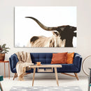 Texas Longhorn Wall Art Canvas Print | 3-Panel Large