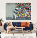 Banksy Colorful Street Graffiti Canvas Wall Art Print, by MyGreatCanvas | Canvas Wall Art Prints | Photo Prints & Wall Decor