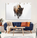 Bison Winter Wall Art Canvas Print For Farmhouse Decor