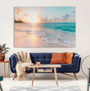 Beach Wall Art - Stunning Ocean Sunset Canvas Print with