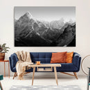Everest Himalaya Mountain Peaks Black & White Triptych