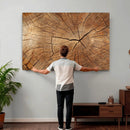 Tree Ring Canvas Art, Rustic Wood Grain Wall Art, Tree Slice