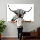 Scottish Highland Cow Cattle Art Print Wall Art Canvas Print