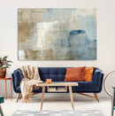 Abstract Blue and Beige Wall Art, Modern Minimalist Canvas