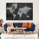 World Map Canvas Print – Detailed Map of the World Wall Art