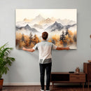 Abstract Mountain Wall Art | Misty Mountain Forest and
