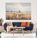 Golden Fields Wall Art Print Canvas – Serene Landscape of