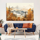 Golden Autumn Forest Wall Art Canvas | Mountain Landscape