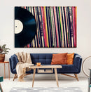 Vinyl Record and Album Collection Canvas Wall Art - Retro