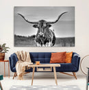 Texas Longhorn Cow Wall Art, Texas Longhorn Canvas, Cattle