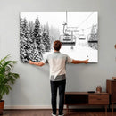 Winter Forest Wall Art Canvas Print – Framed Snowy Mountain