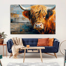 Highland Cow Abstract Canvas Wall Art – Bold Farmhouse