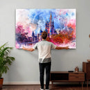 Disney Wall Art: Dreamy Watercolor Cinderella Castle Canvas by MyGreatCanvas | Canvas Wall Art Prints | Photo Prints & Wall Decor