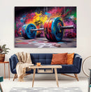 Abstract Graffiti Barbell Canvas Wall Art – Urban Fitness