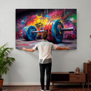 Abstract Graffiti Barbell Canvas Wall Art – Urban Fitness