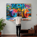 Fitness Gym Barbell Graffiti Wall Art Canvas Print