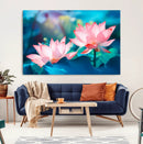 Pink Lotus Flower Canvas Wall Art | Vibrant Floral Wall