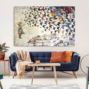 Banksy Wall Art - Banksy Girl Butterfly Graffiti Wall Art