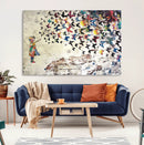 Banksy Wall Art - Banksy Girl Butterfly Graffiti Wall Art