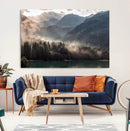 Foggy Mountain Canvas Print Forest Wall Art