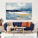 Abstract Ocean Canvas Wall Art - Coastal Blue and Gold