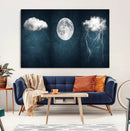 3 Piece Indigo Cloud Wall Art, Thunderstorm Moon Cloud by MyGreatCanvas | Canvas Wall Art Prints | Photo Prints & Wall Decor