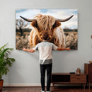 Scottish Cow Longhorn Wall Art Canvas Print