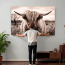 Scottish Cow Longhorn Wall Art Canvas Print