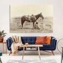 Cowboy Wall Art - Western Horse Canvas Print - Vintage